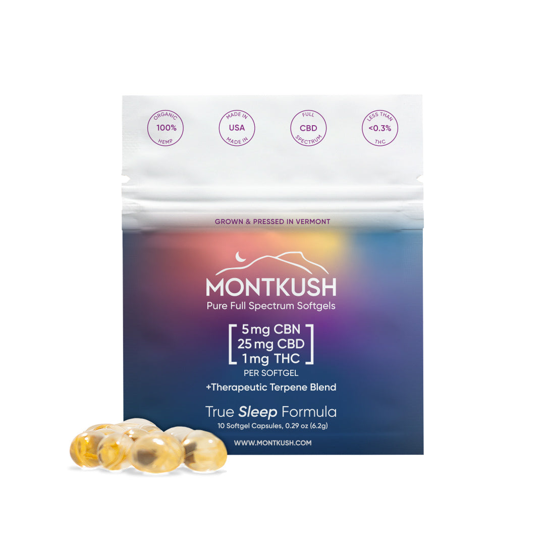 Full-Spectrum CBD Sleep Softgels | CBD + CBN | MONTKUSH