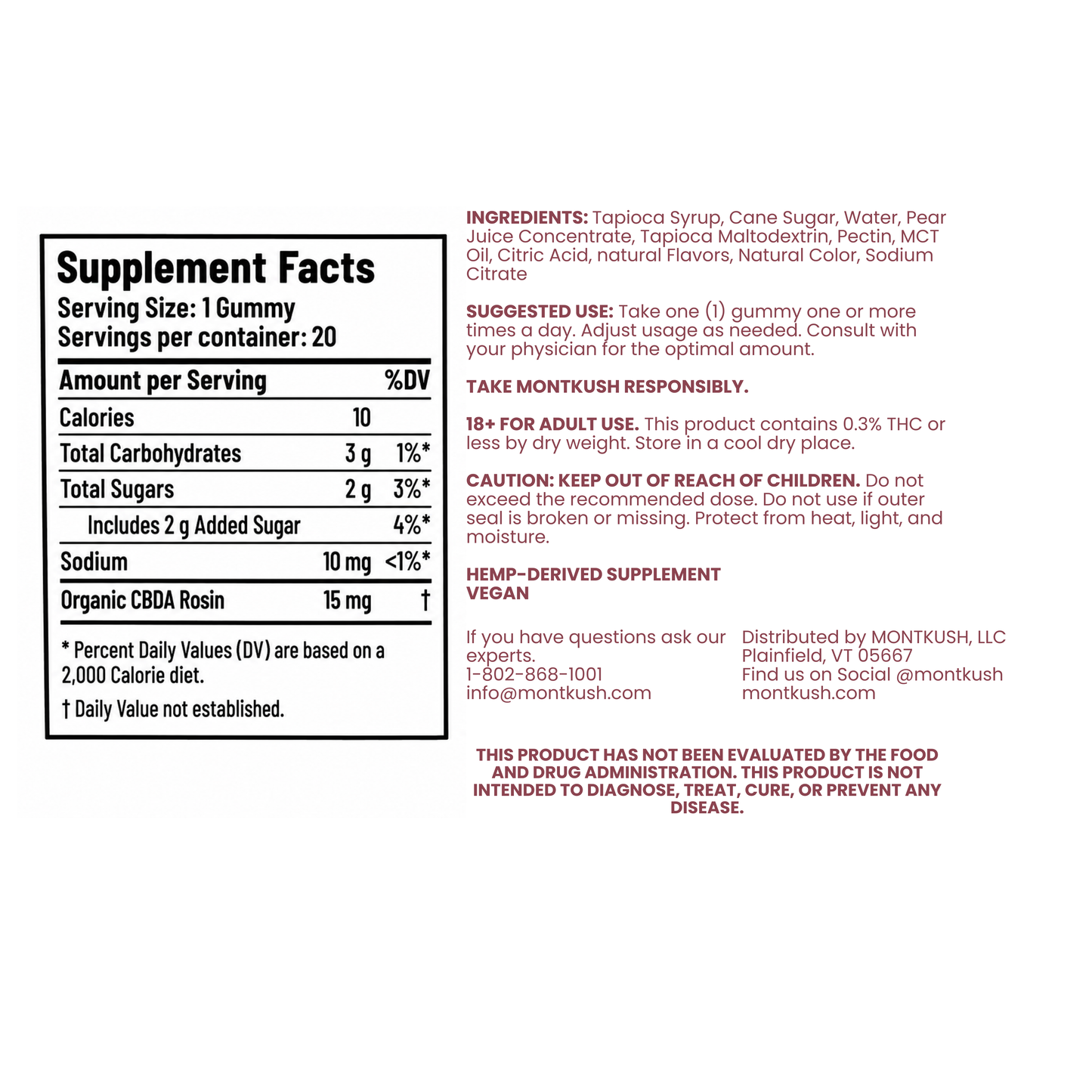 Pure Full Spectrum CBDA Rosin Gummies