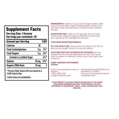 Pure Full Spectrum CBDA Rosin Gummies