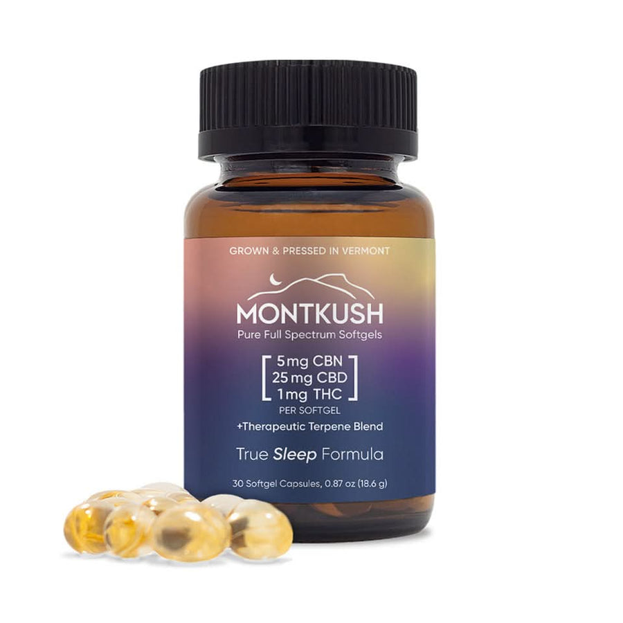 True Sleep Full Spectrum CBN, CBD & THC Softgels - 5mg CBN + 25mg CBD + 1mg THC / 30-count