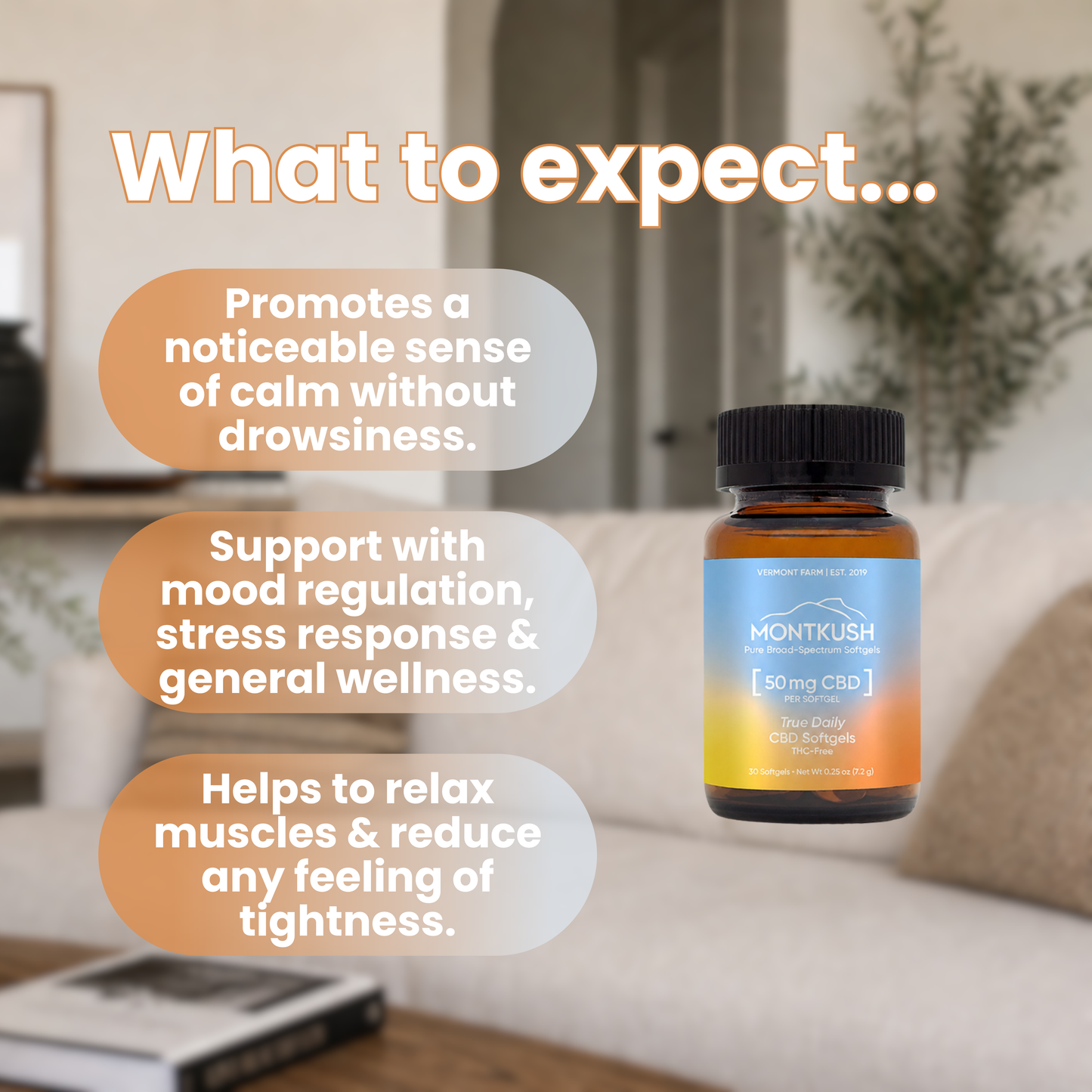 True Daily Broad-Spectrum 50 mg CBD Softgels