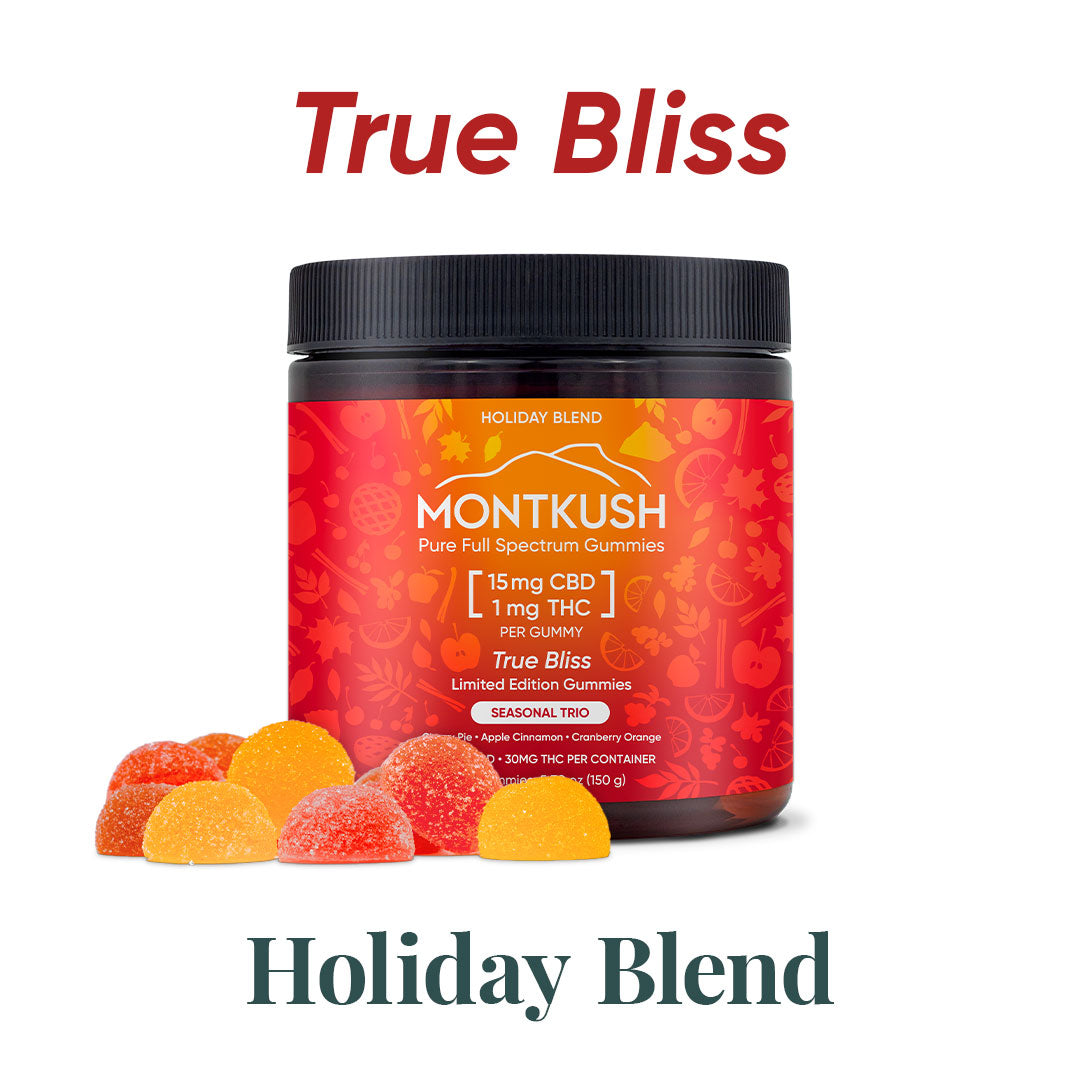 True Bliss Full Spectrum CBD + THC Gummies for Relaxing - Seasonal Trio