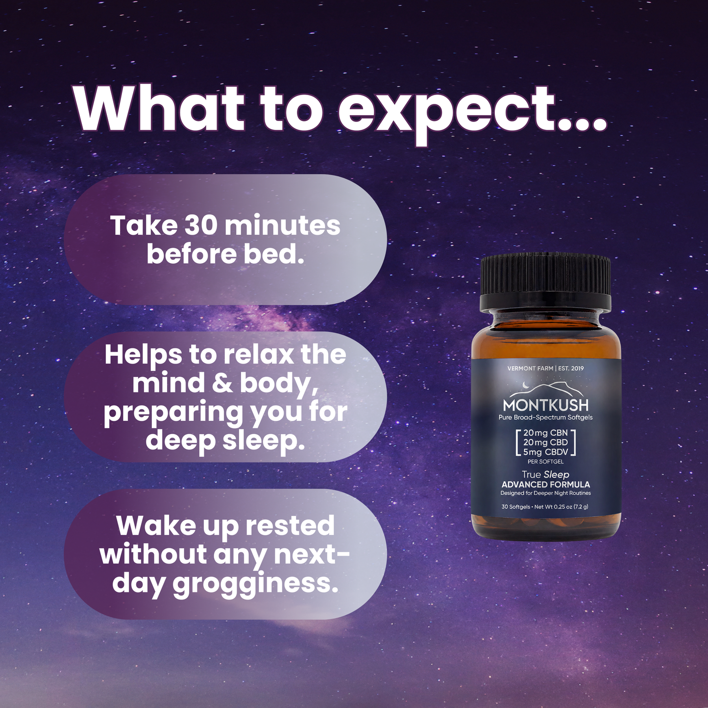True Sleep Advanced Formula Broad-Spectrum CBN & CBD Softgels