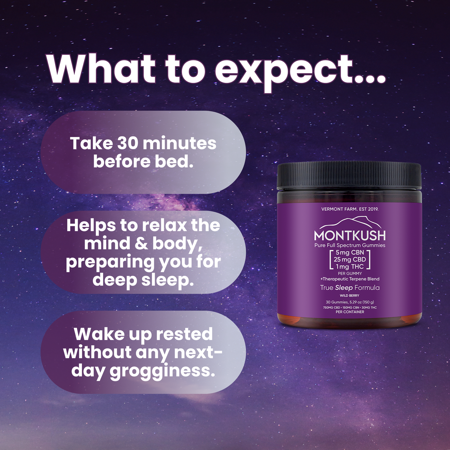 True Sleep Full Spectrum CBN + CBD Sleep Gummies