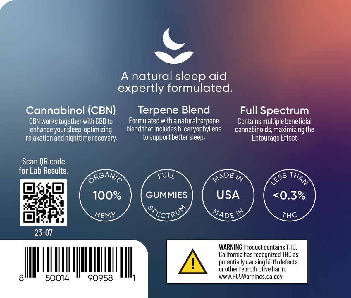 True Sleep Full Spectrum CBN Gummies for Sleep - Wild Berry