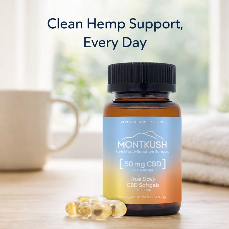 50mg CBD Softgels for Daily Use | Broad-Spectrum THC-Free | MONTKUSH