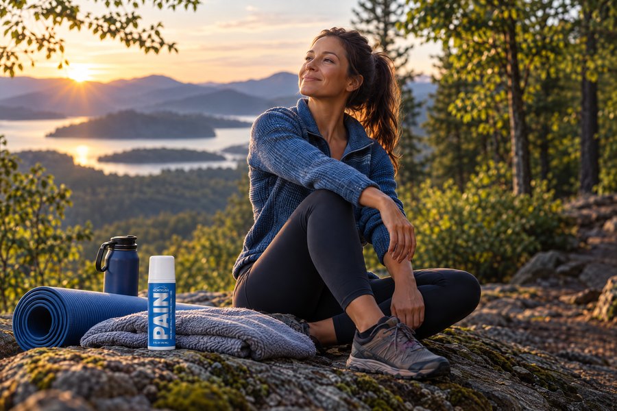 A recovery moment after movement outdoors